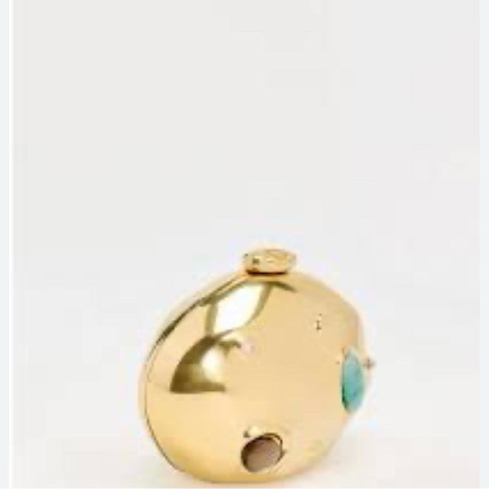 Zara NWT Gold Caja Metecrito Joya Jeweled Small Hard Case Crossbody Bag - Picture 3 of 11